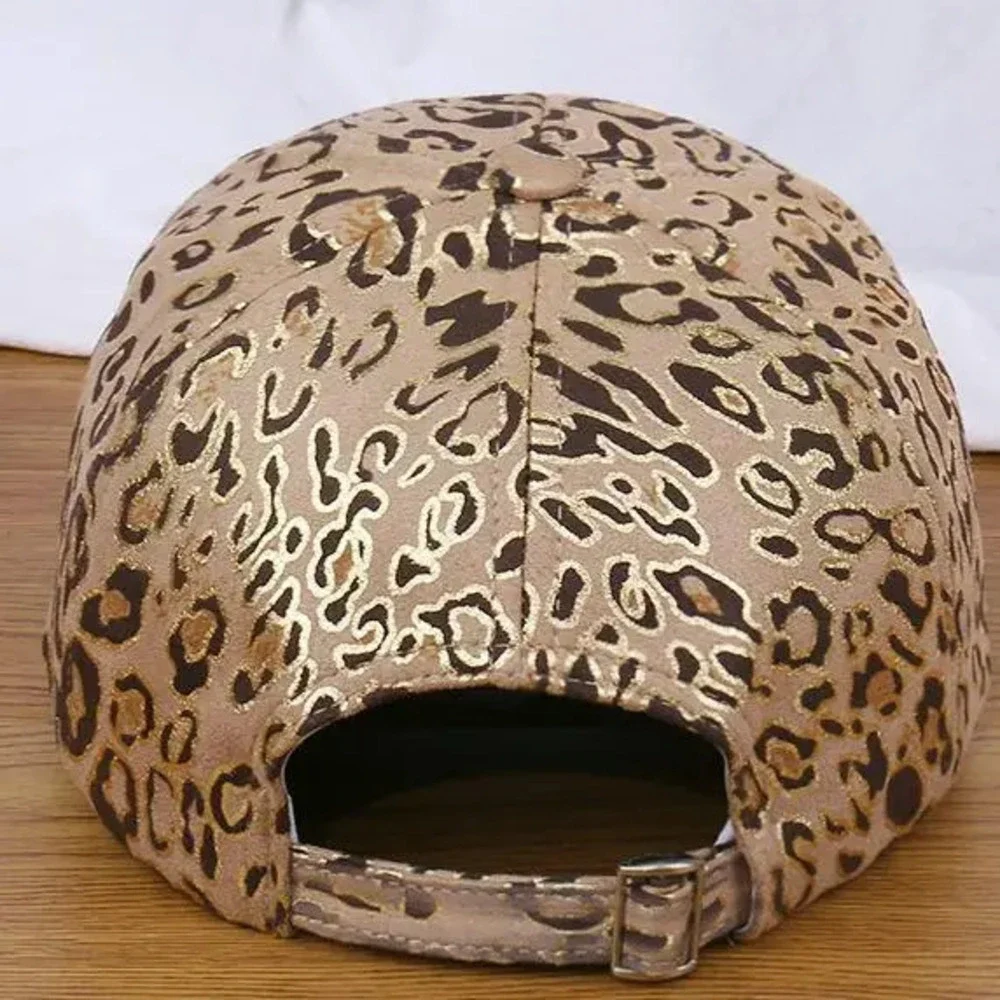 X25 Gilt Leopard Print Baseball Cap | Khaki | One Size
